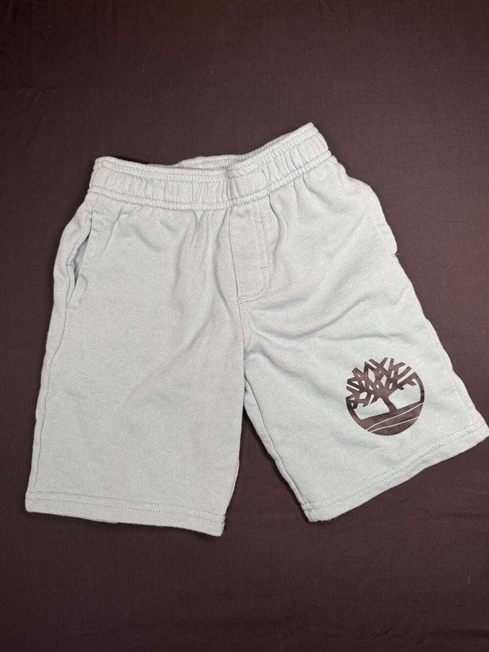Timberland Boy's Logo Knit Drawstring Sweat Shorts, Size 6 Teal